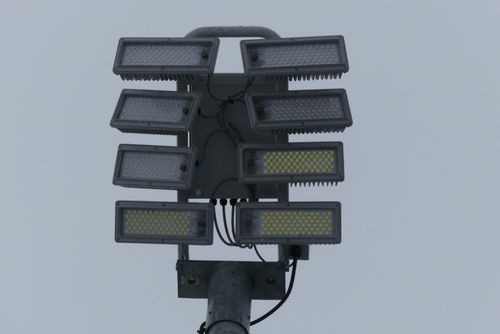 LED-Leuchtmittel der neuen Flutlichtanlage (FCV)