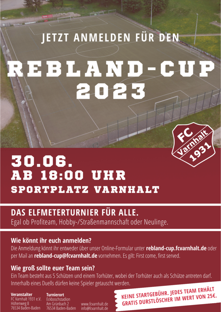 Rebland-Cup 2023 des FC Varnhalt (Flyer)