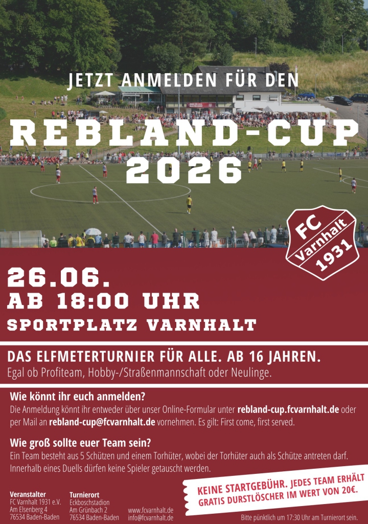 Rebland-Cup 2026 des FC Varnhalt (Flyer)